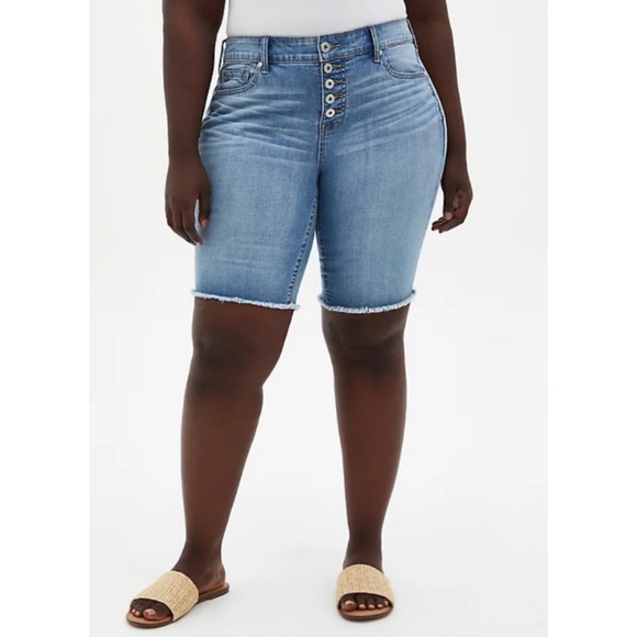 🆕Vintage Stretch High Rise Denim Bermuda Short 16 - Picture 1 of 8